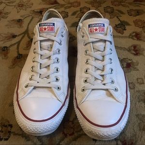 Converse White Sneakers with Red Accents